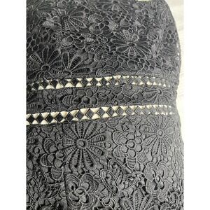 She + Sky Womens  Black Floral Lace Dress Sz M Dark Romantic Cut Out